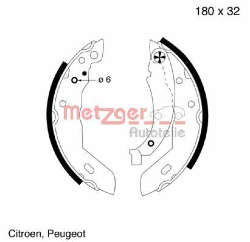 METZGER Brake Shoe Set