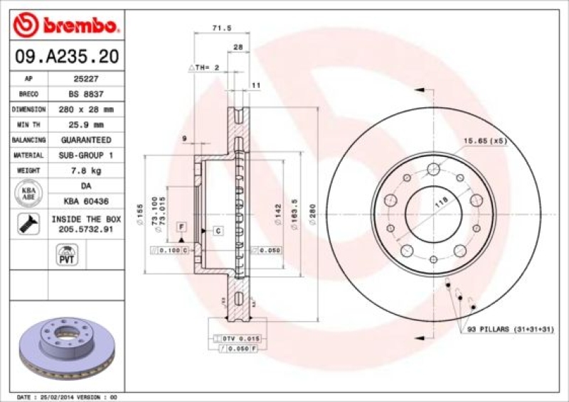 2x BREMBO Brake Disc PRIME LINE