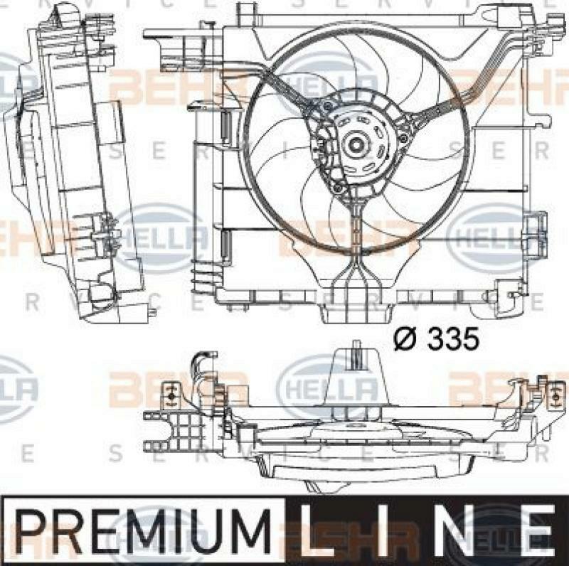 HELLA Fan, radiator BEHR HELLA SERVICE *** PREMIUM LINE ***