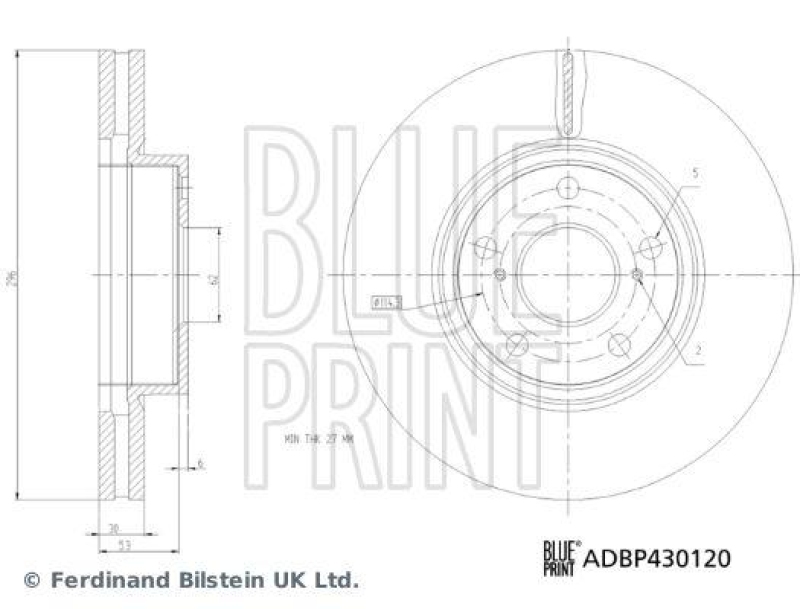 2x BLUE PRINT Brake Disc