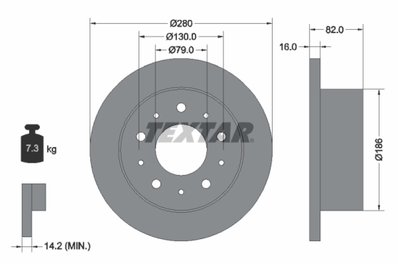 2x TEXTAR Bremsscheibe PRO