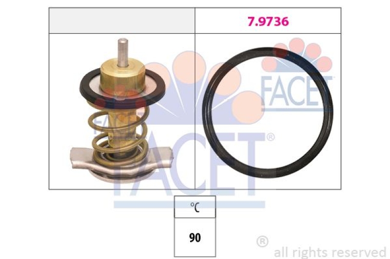 FACET Thermostat, coolant Made in Italy - OE Equivalent