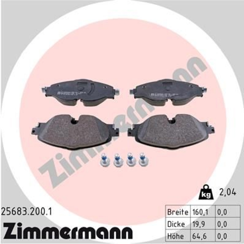 ZIMMERMANN Brake Pad Set, disc brake