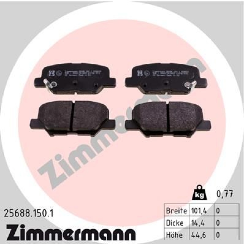 ZIMMERMANN Brake Pad Set, disc brake