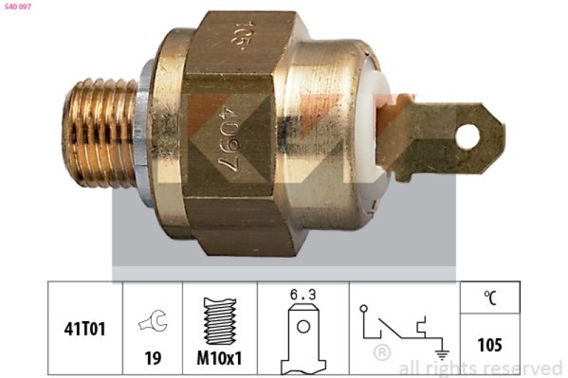 KW Temperaturschalter, Kühlmittelwarnlampe Made in Italy - OE Equivalent