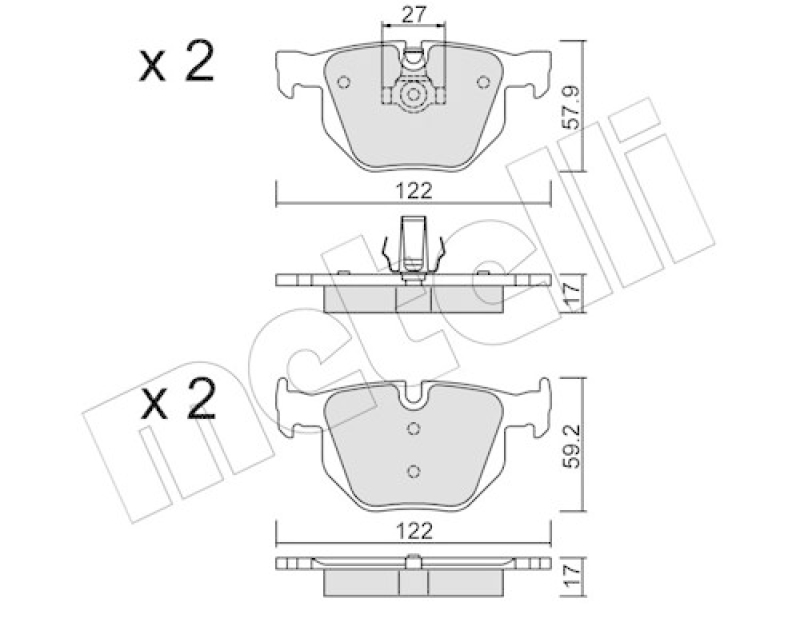 METELLI Brake Pad Set, disc brake