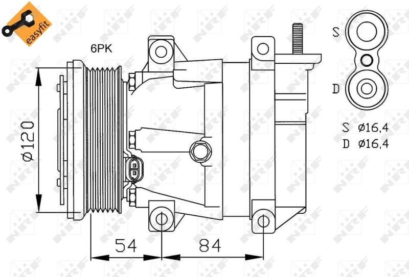 NRF Compressor, air conditioning EASY FIT