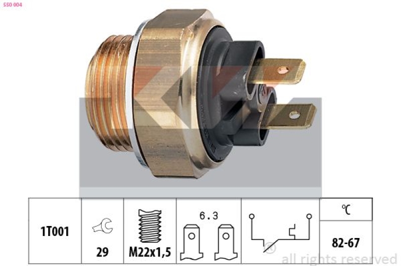 KW Temperaturschalter, Kühlerlüfter Made in Italy - OE Equivalent