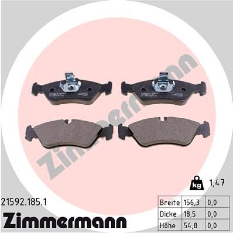 2x ZIMMERMANN Bremsscheiben Ø272mm + Beläge Hinten passend für MB Sprinter B903