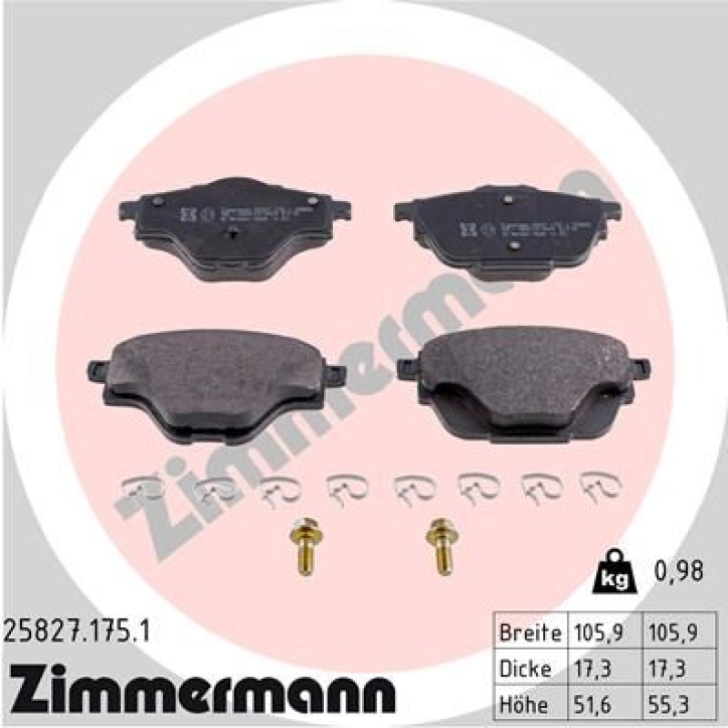 ZIMMERMANN Brake Pad Set, disc brake