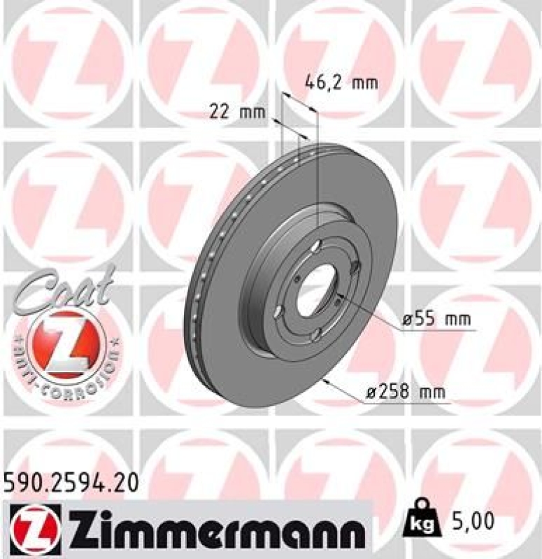 ZIMMERMANN Bremsscheiben + ZIMMERMANN Bremsbeläge vorne