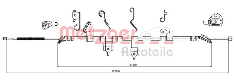 METZGER Cable Pull, parking brake