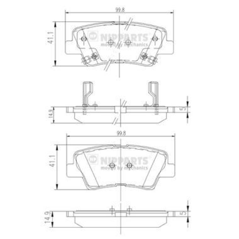 NIPPARTS Brake Pad Set, disc brake