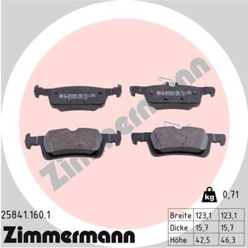 4x ZIMMERMANN Bremsscheiben + Beläge Vorne + Hinten passend für Peugeot 308 SW 2