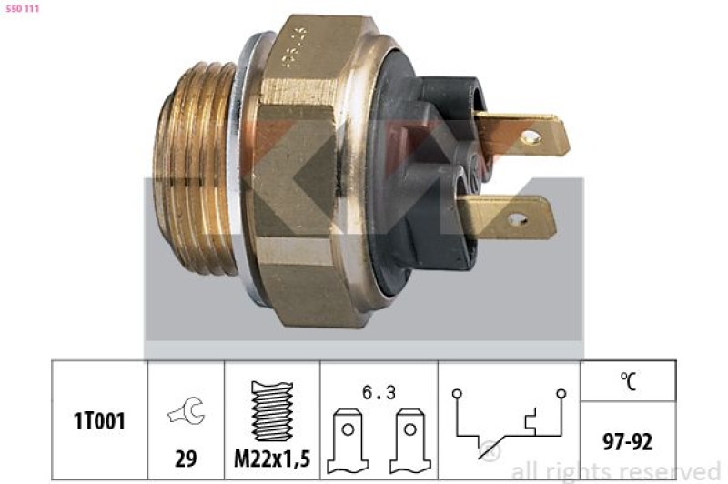 KW Temperaturschalter, Kühlerlüfter Made in Italy - OE Equivalent