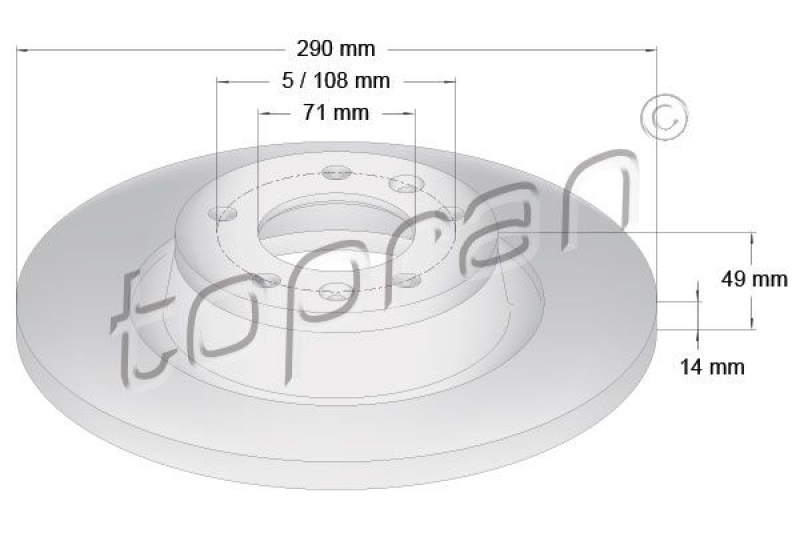 2x TOPRAN Brake Disc