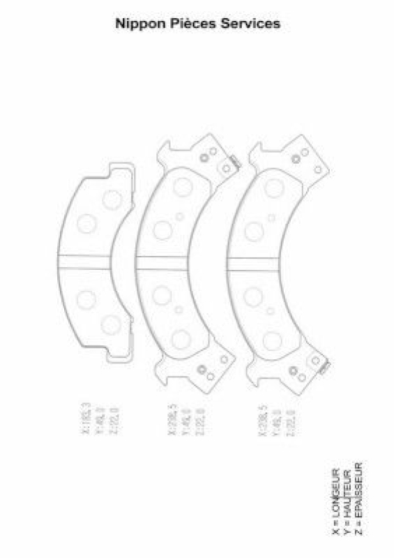 NPS Brake Pad Set, disc brake