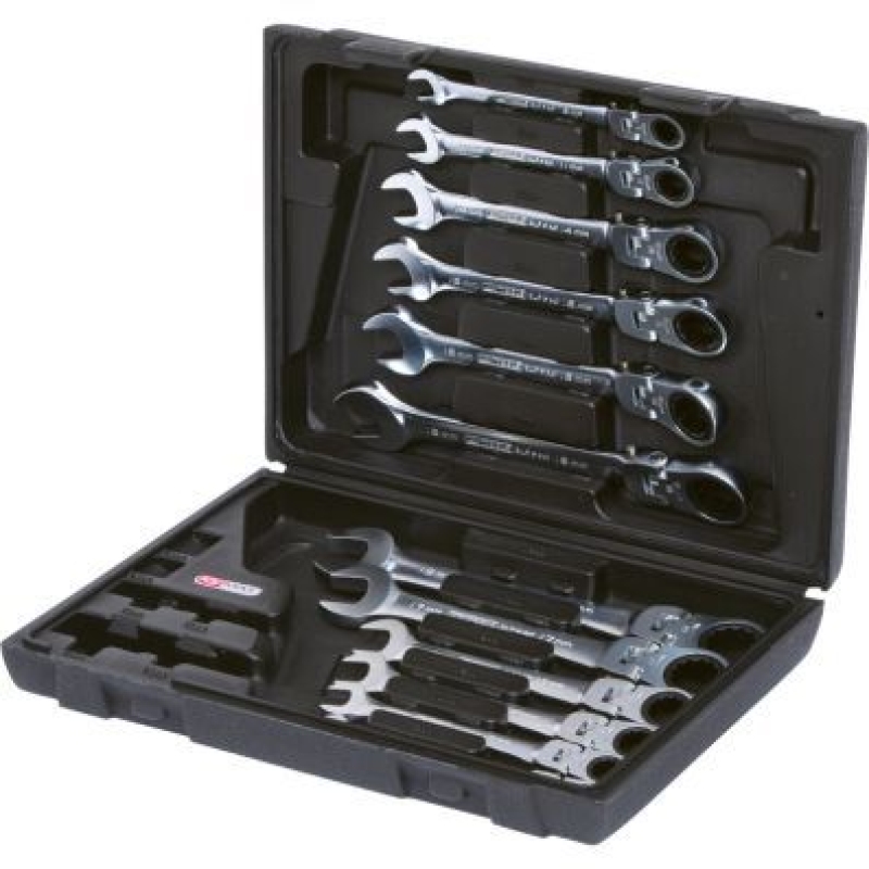 KS TOOLS Ratchet Ring Open-ended Spanner Set