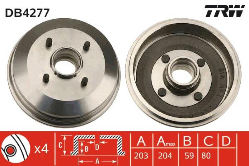 2x TRW Bremstrommel