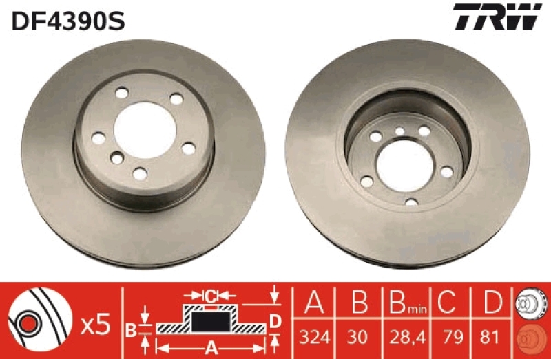 2x TRW Bremsscheibe