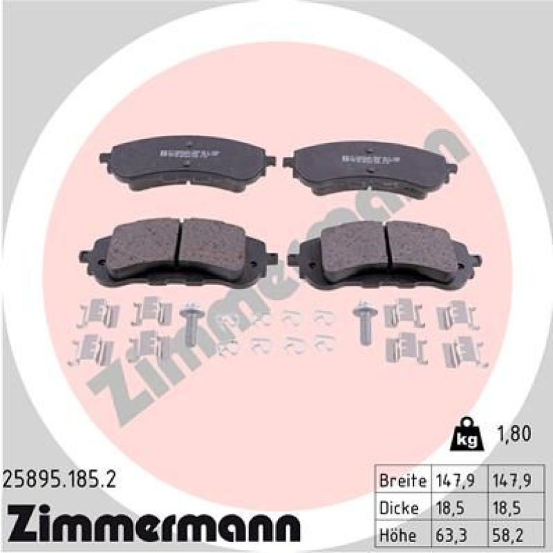 ZIMMERMANN Brake Pad Set, disc brake