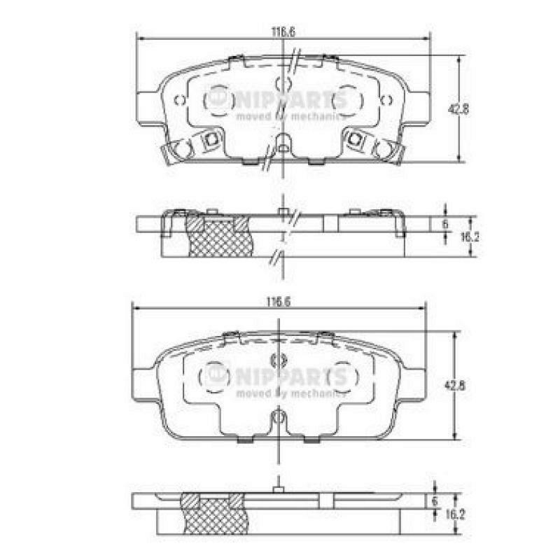 NIPPARTS Brake Pad Set, disc brake