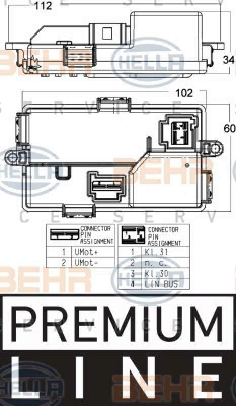 HELLA Regler, Innenraumgebläse BEHR HELLA SERVICE *** PREMIUM LINE ***