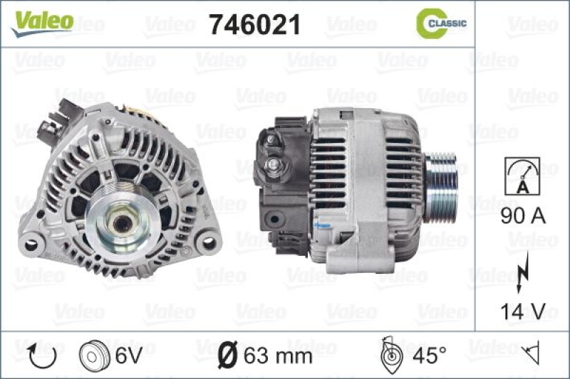 VALEO Alternator REMANUFACTURED CLASSIC