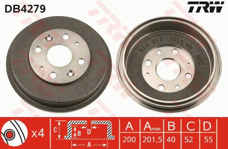 2x TRW Bremstrommel