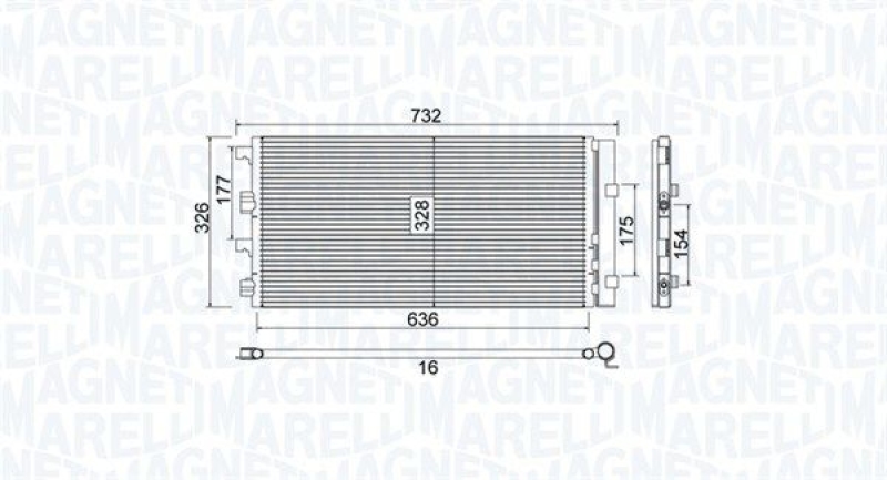 MAGNETI MARELLI Kondensator, Klimaanlage