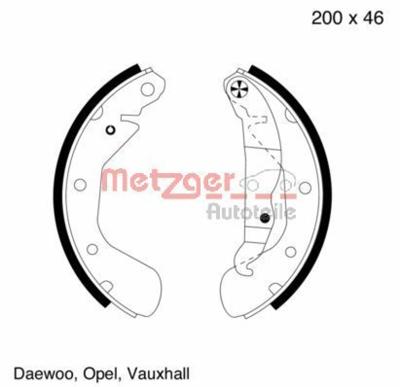 METZGER Brake Shoe Set