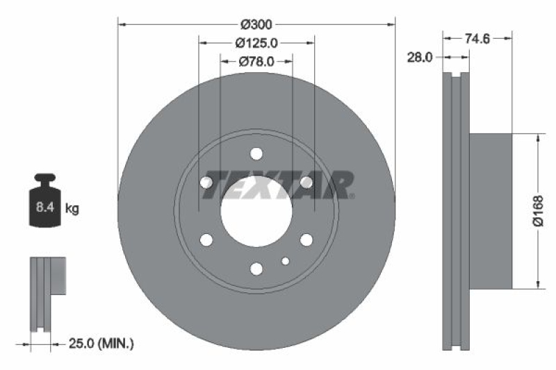 2x TEXTAR Bremsscheibe