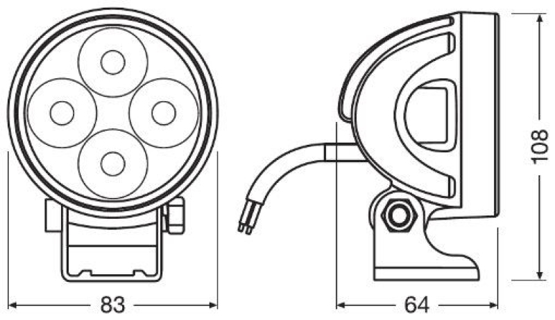 OSRAM Spotlight LEDriving® Round VX80-WB