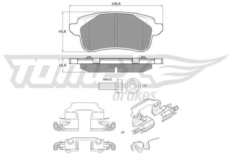 TOMEX Brakes Bremsbelagsatz, Scheibenbremse