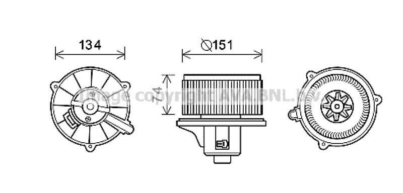 AVA QUALITY COOLING Electric Motor, interior blower