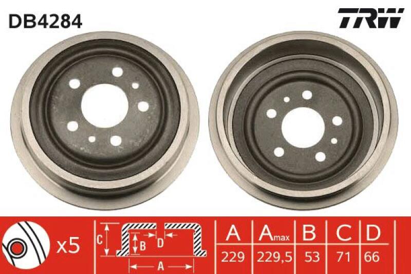 2x TRW Bremstrommel