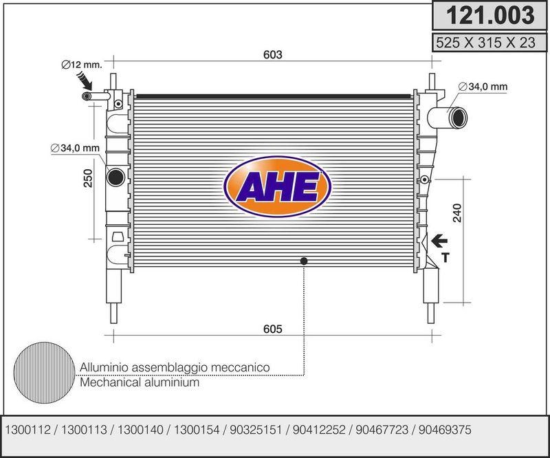 AHE Radiator, engine cooling