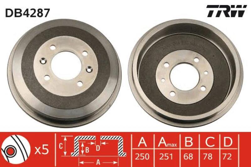 2x TRW Bremstrommel