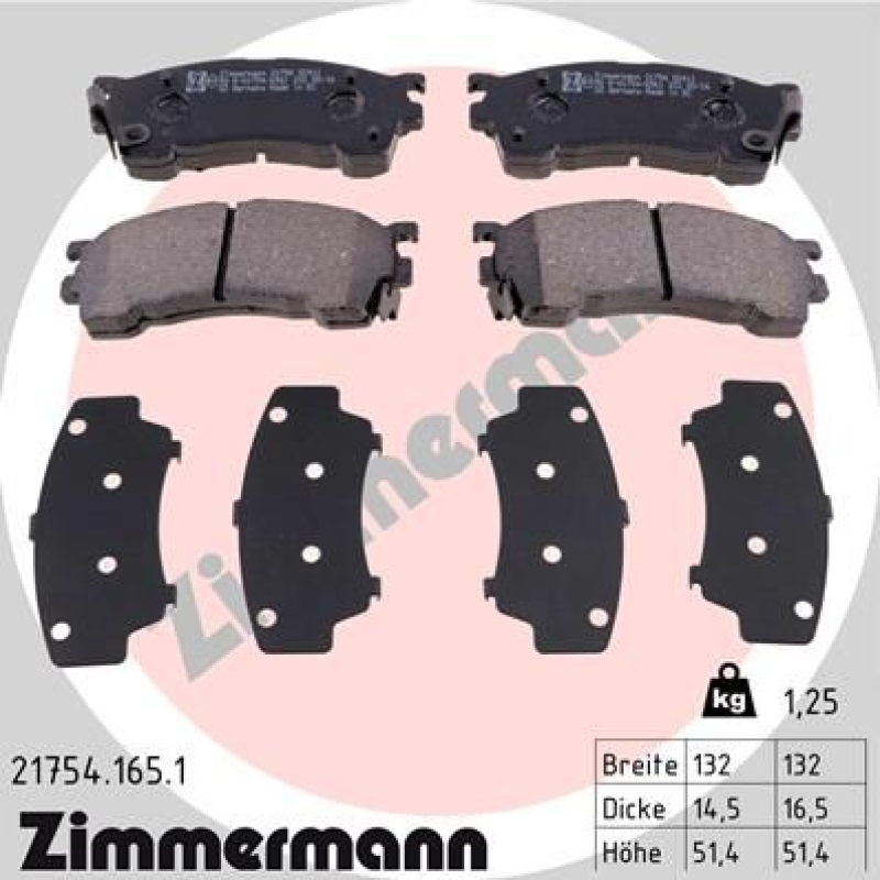 ZIMMERMANN Brake Pad Set, disc brake