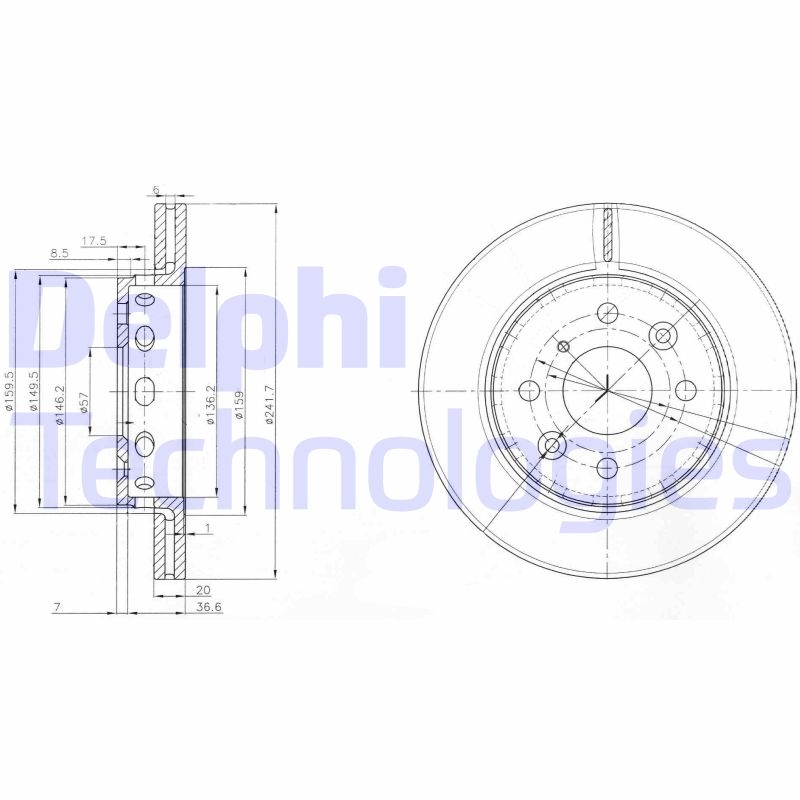 2x DELPHI Bremsscheibe