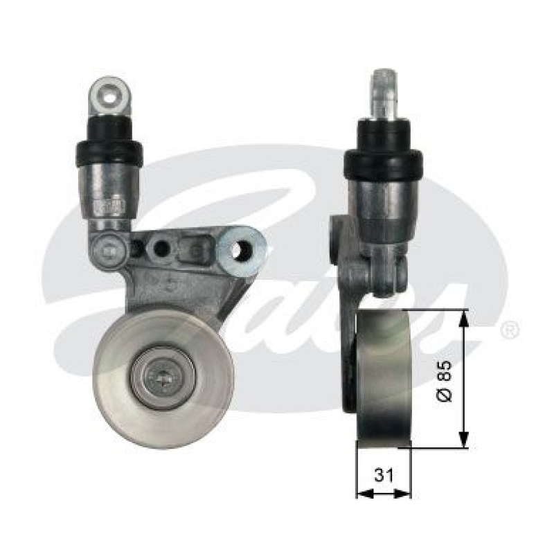 GATES Tensioner Pulley, V-ribbed belt DriveAlign®