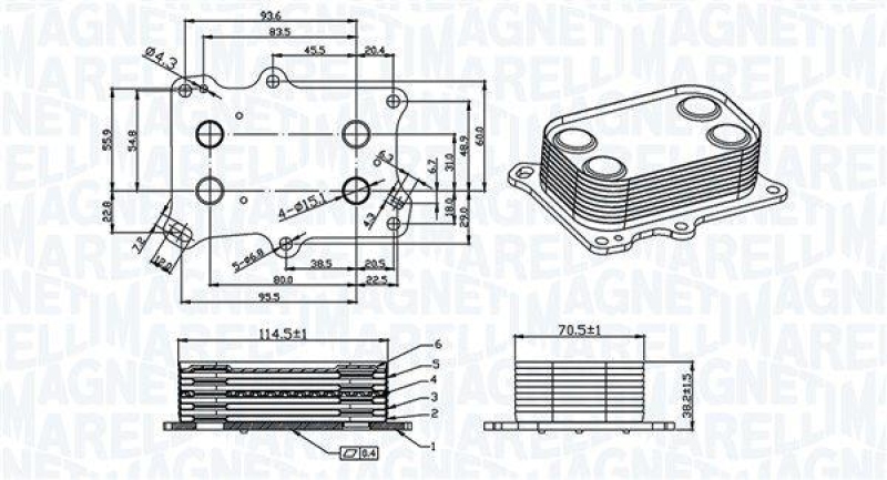 MAGNETI MARELLI Ölkühler, Motoröl