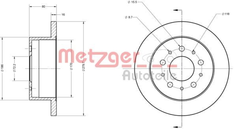 METZGER BREMSSCHEIBEN + METZGER BREMSBELÄGE