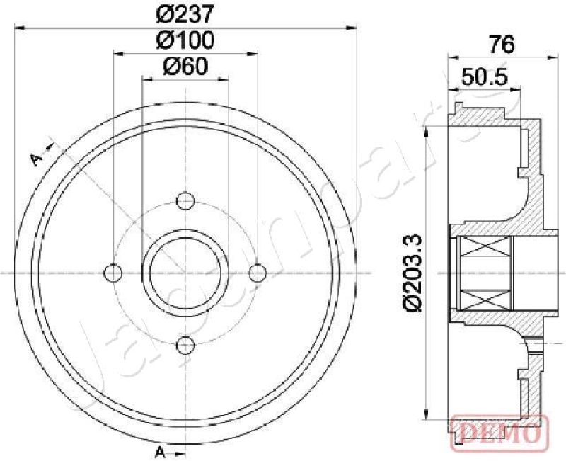 2x JAPANPARTS Bremstrommel