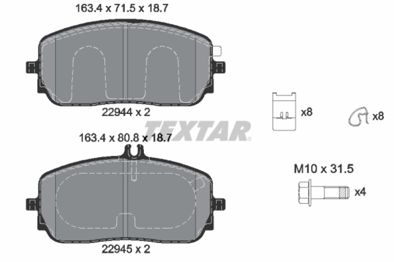 TEXTAR Brake Pad Set, disc brake