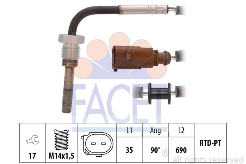 FACET Sensor, exhaust gas temperature Made in Italy - OE Equivalent