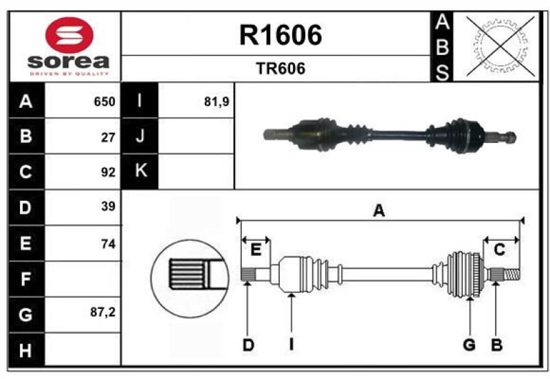 SNRA Drive Shaft