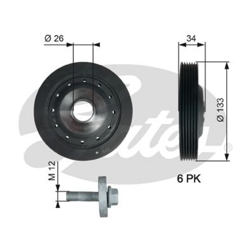 GATES Belt Pulley, crankshaft DriveAlign®