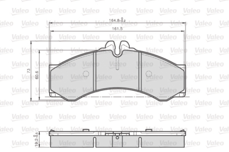 VALEO Bremsbelagsatz, Scheibenbremse OPTIPACK for LCV