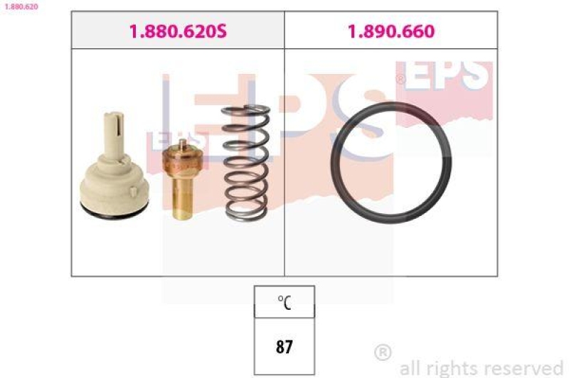 EPS Thermostat für Kühlmittel / Kühlerthermostat Made in Italy - OE Equivalent